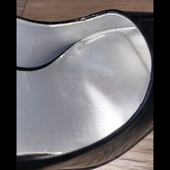 Used Women's DSW Mix No. 6 Dignity US9 Pointed Toe Black Patent Pumps 4.25" heel - Picture 13 of 14